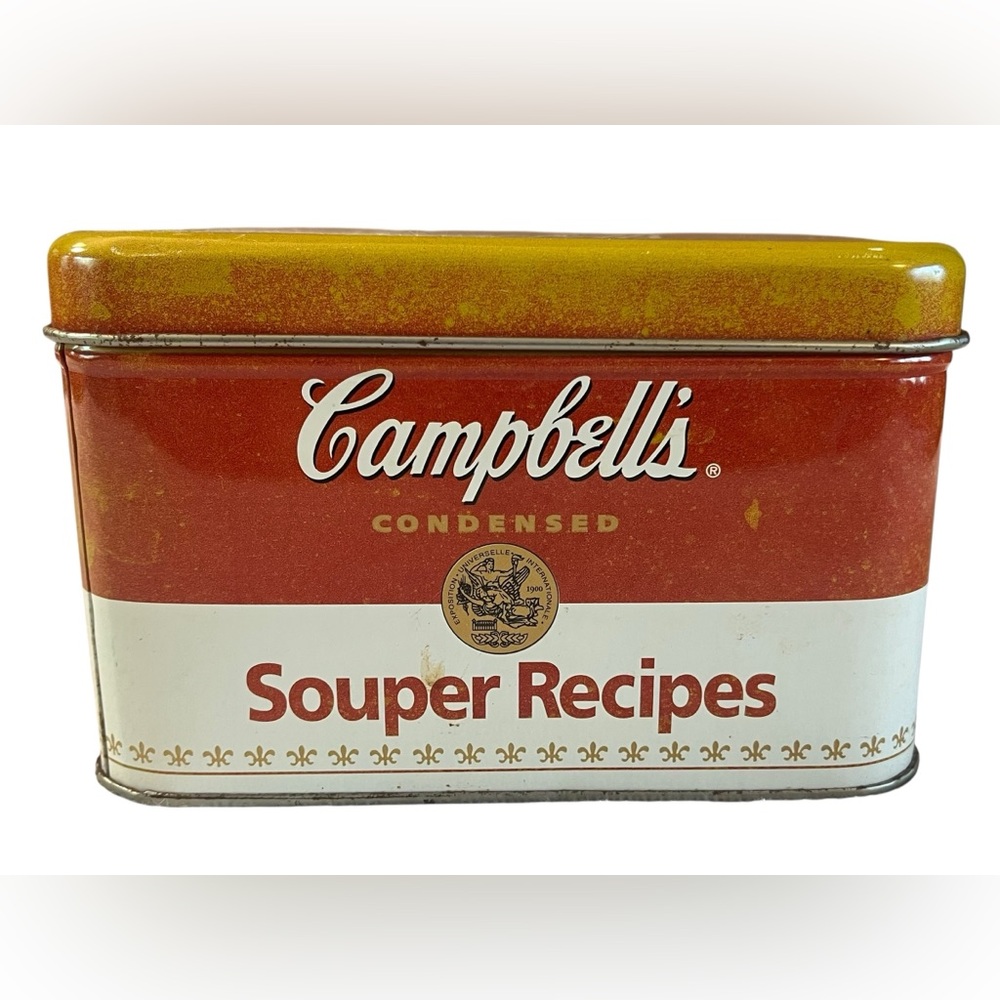 Vintage Red and Gold Campbell's Souper Recipes Decorative Tin